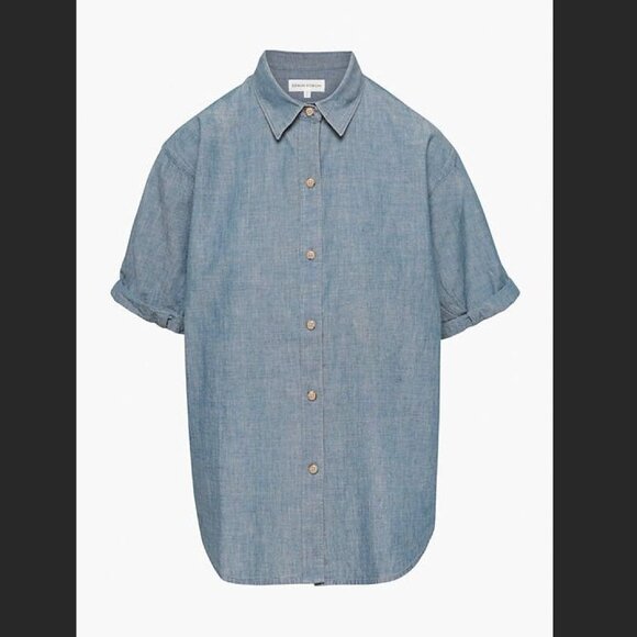 Denim Forum Tops - The Jane Shirt, Denim Forum, short-sleeve button-up shirt